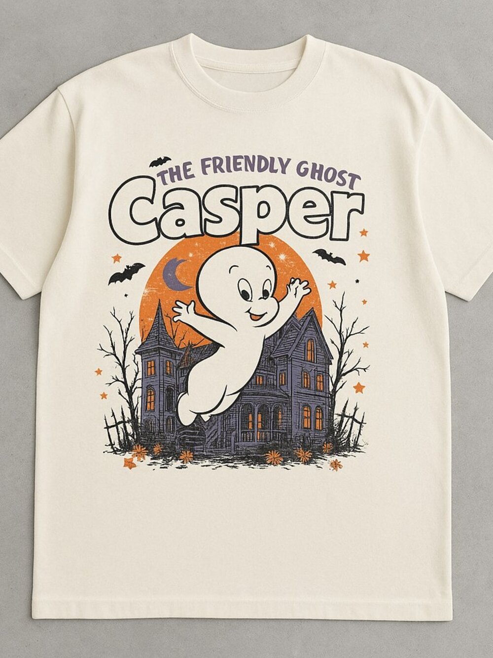 Casper The Friendly Ghost Haunted House Graphic T-Shirt